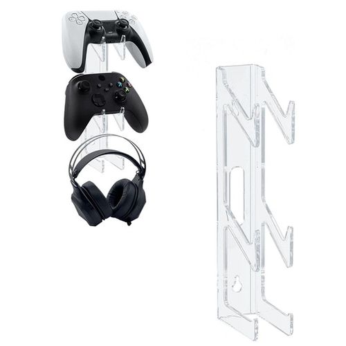 Switch/Ps5/Ps4 Support Mural Double Contrleur De Jeu Et Support De Casque Support Mural Transparent Pour Ps5/Ps4/Xbox/Ns Switch