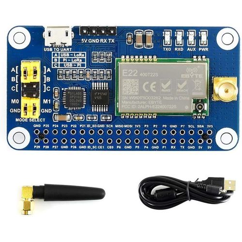 SX1268 Lora Hat for Raspberry Pi Spread Spectrum Modulation 433MHz Frequency Band Allow Data Transmission up to 5km 84 Available Signal Channel