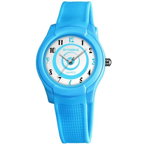 Synoke Montre tanche  La Mode Cadran Rond Montre-Bracelet  Quartz  Affichage Analogique (Bleu)
