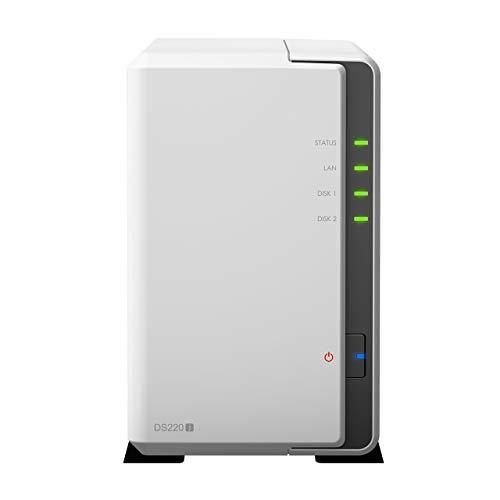 Synology Bundle Serveur NAS DS220j WD20EFAX Serveur de Stockage 2 Baies 4 to avec 2 x 2 to Rouge