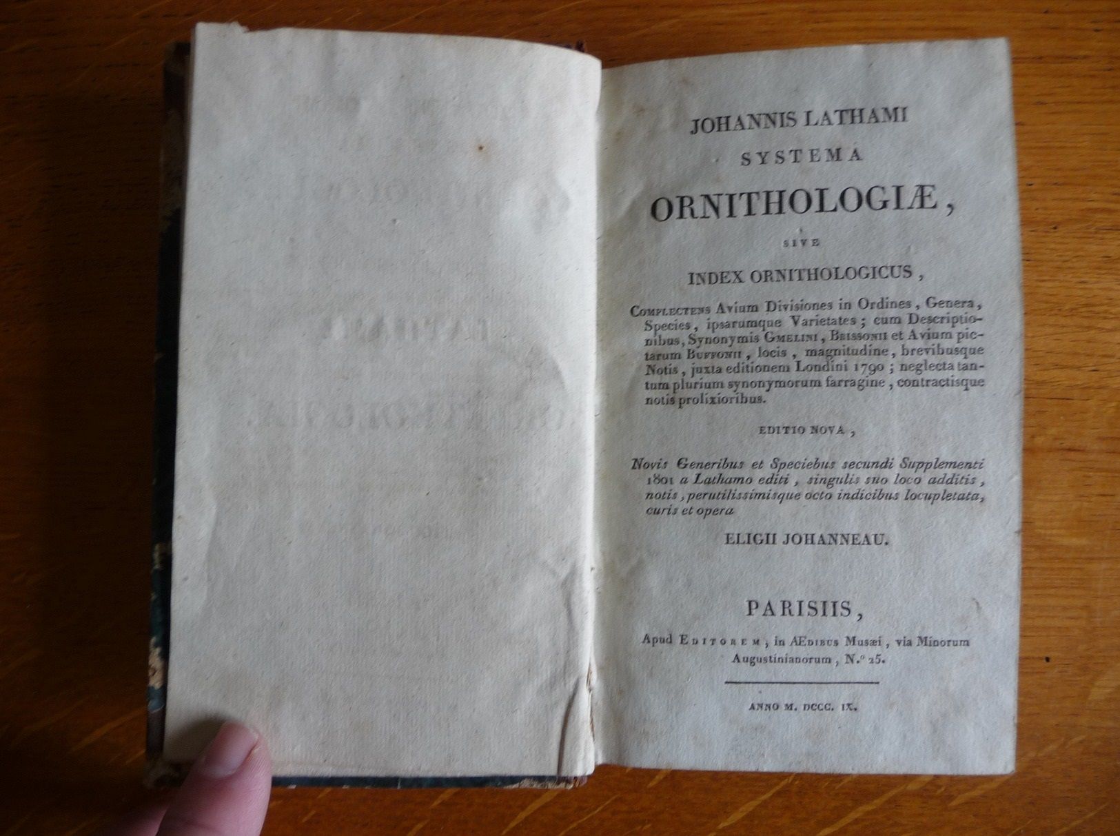Systema Ornithologiae Sive Index Ornithologicus   de Johannis Lathami - John Latham  Format Cuir 