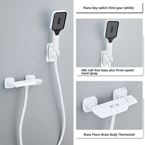 Systme De Douche Moderne Avec Affichage Numrique,Ensemble Complet Gris,Piano  2 Voies,Ensemble De Douche Hoshower,Baignoire Murale En Laiton 3 Fonction De Levage Sans Perforat - Type White 2 Way