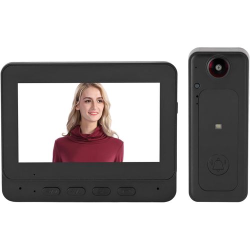 Systme De Sonnette Vido Sans Fil, Sonnette Vido Avec cran Lcd 2,4 Pouces, Conversation Bidirectionnelle, Visionneuse Vido Grand Angle 170  Pour Bureau  Domicile[Mat791225]