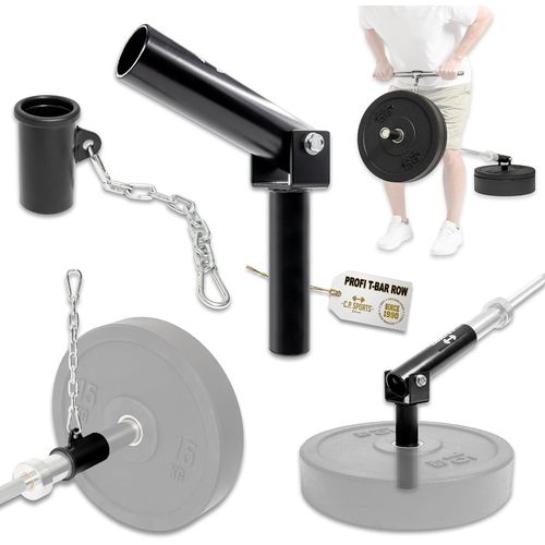 T-Bar Row Set-Landmine Support De Plate-Forme + Manchon Avec Chane Pour Poignes-Acier|Pour Barres D'haltres De 50 Mm + Poids|Barre En T Pour Fitness,Musculation Et Bodybuilding.[Y375]