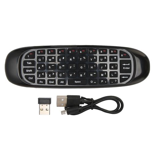 Télécommande aérienne récepteur USB, capteur à 3 axes, QWERTY complet, Plug and Play, télécommande, souris pour TV, PC, lecteur multimédia