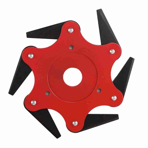 TêTe De DéBroussailleuse à 6 Lames, DiamèTre IntéRieur De 2.5cm, TêTe De Coupe En Nylon Et Acier Au ManganèSe Pour Outil De Jardin Rouge