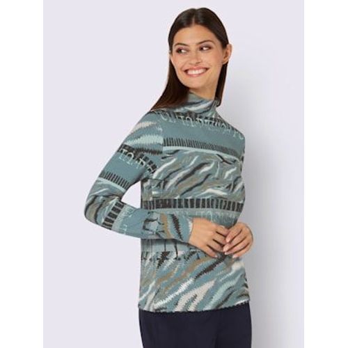 T-Shirt  Col Montant Viscose - Creation L - Jade-Graphite Imprim