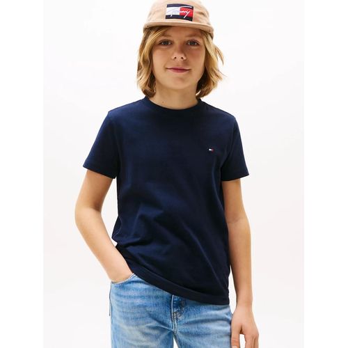 T-Shirt  Col Ras-Du-Cou Et Drapeau Brod Essential Cotton Reg Fit Tee Ss/Dark Blue - 152 Cm