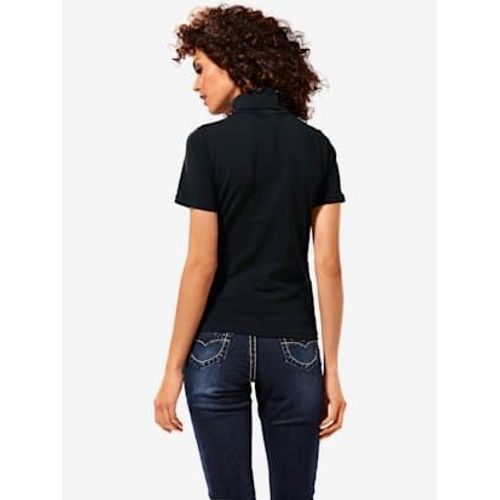 T-Shirt  Col Roul Basique Facile  Associer Avec Joli Col Roul - Linea Tesini - Noir