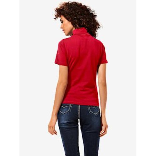 T-Shirt  Col Roul Basique Facile  Associer Avec Joli Col Roul - Linea Tesini - Rouge