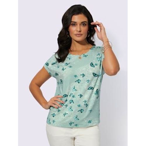 T-Shirt  Encolure Ronde Avec Viscose (Ecovero) - Creation L - Menthe-Sauge Imprim