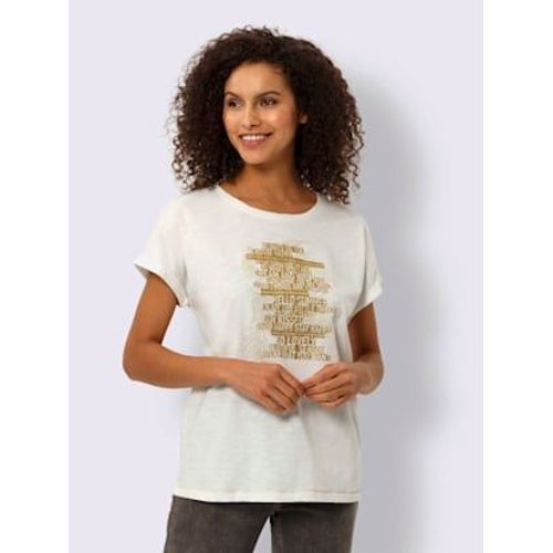 T-Shirt  Encolure Ronde Motif Imprim - Linea Tesini - cru