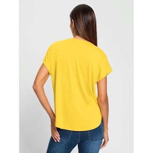 T-Shirt  Manches Courtes Encolure En V Chevauchante - Rick Cardona - Jaune Soleil