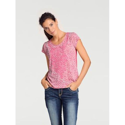 T-Shirt  Manches Courtes Qualit Dvor, Imprim Effet Ton Sur Ton - Linea Tesini - Framboise
