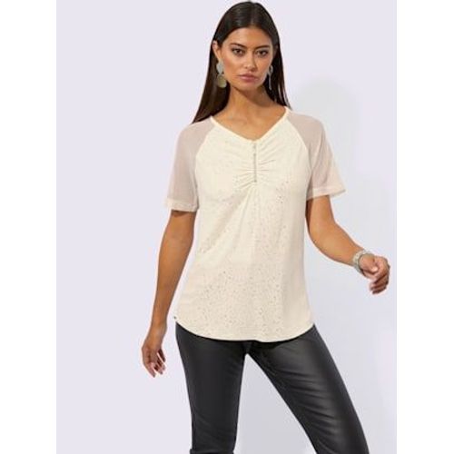 T-Shirt  Manches Courtes Viscose - Creation L - Champagne-Argent Imprim