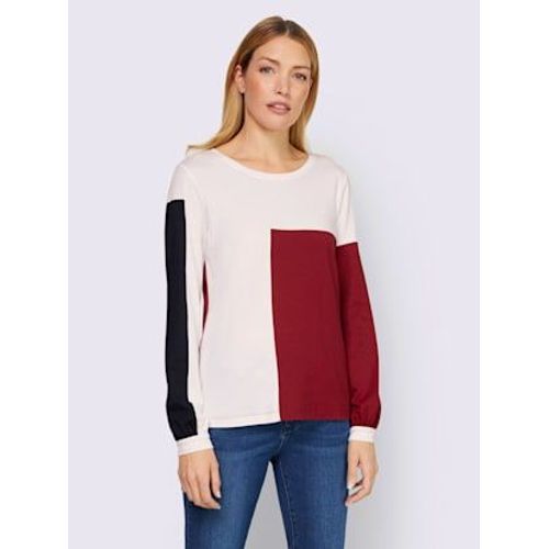 T-Shirt  Manches Longues Motif Color Block Tendance - Rick Cardona - Marine-cru  Motifs