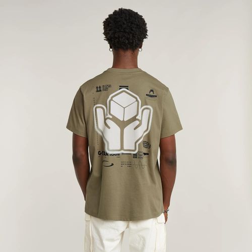T-Shirt Back Graphic Loose - Vert - Hommes