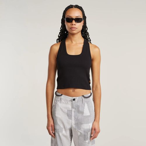 T-Shirt Back Snap Slim Cropped - Noir - Femmes