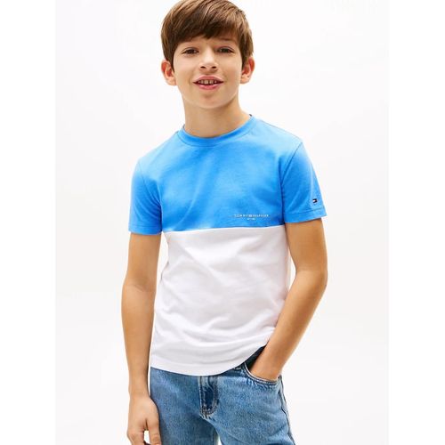 T-Shirt Colour-Block  Col Ras-Du-Cou Mini Corp Colourblock Tee Ss/Blue Spell / White Colourblock - 176 Cm