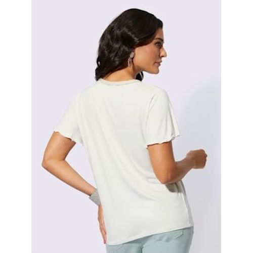 T-Shirt En V Avec Viscose (Ecovero) - Creation L - cru