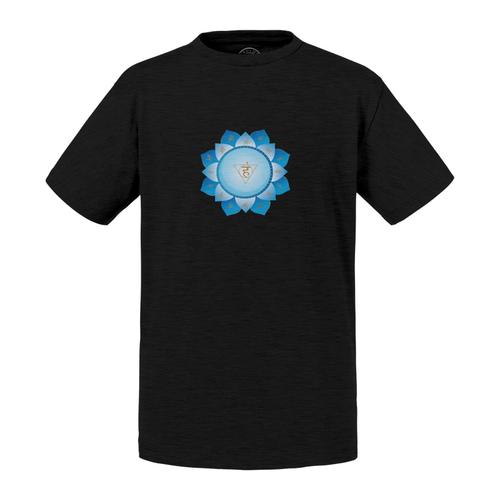 T-Shirt Enfant Mandala Lotus Bleu Meditation Yoga Inde Sanskrit