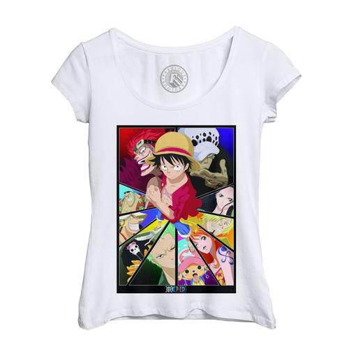 T-Shirt Femme Col Echancr One Piece New Generation Pirates Manga Anime