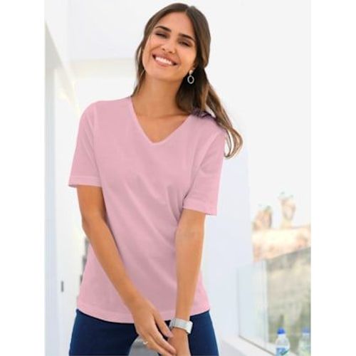 T-Shirt Femme Simple Confortable Col V - - Rose