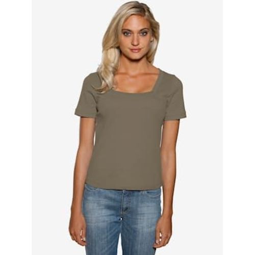 T-Shirt Grande Encolure Carre - Linea Tesini - Vert Olive