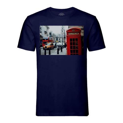 T-Shirt Homme Col Rond Tlphone Public Angleterre Cabine Rouge Ville Londres