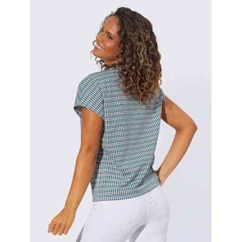 T-Shirt Imprim Pur Coton - Collection L - Marine-meraude  Rayures Fines