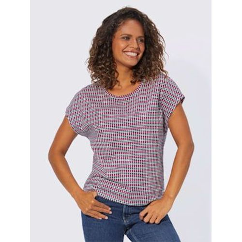 T-Shirt Imprim Pur Coton - Collection L - Marine-Fuchsia  Rayures