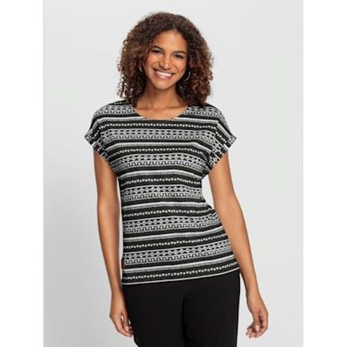 T-Shirt Imprim Pur Coton - Collection L - Noir-cru Imprim
