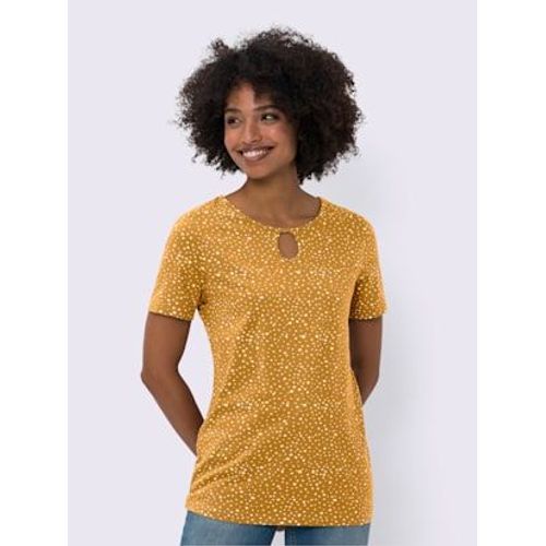 T-Shirt Imprim Qualit Coton Doux Sur La Peau - Linea Tesini - Ocre-cru Imprim