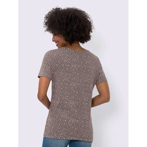 T-Shirt Imprim Qualit Coton Doux Sur La Peau - Linea Tesini - Taupe Fonc-cru Imprim