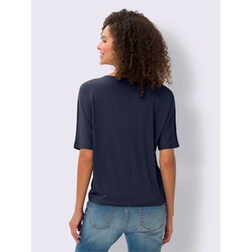 T-Shirt Manches Chauve-Souris Viscose Douce Et Fluide - Linea Tesini - Marine