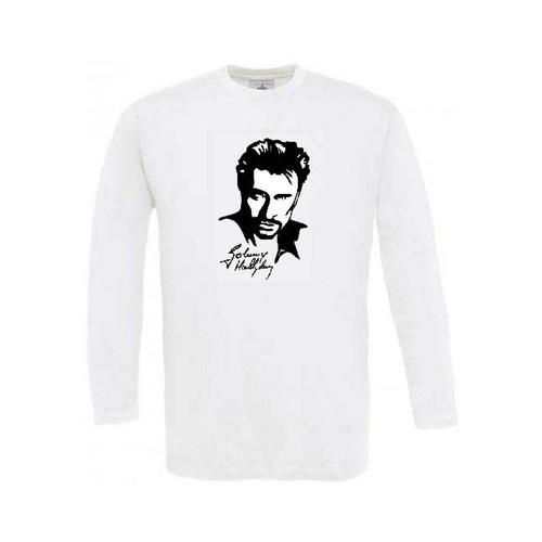 T-Shirt Manches Longues. Johnny Hallyday Signature