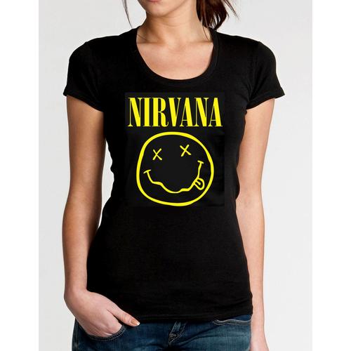 T-Shirt Nirvana - Smiley - Femme Girl