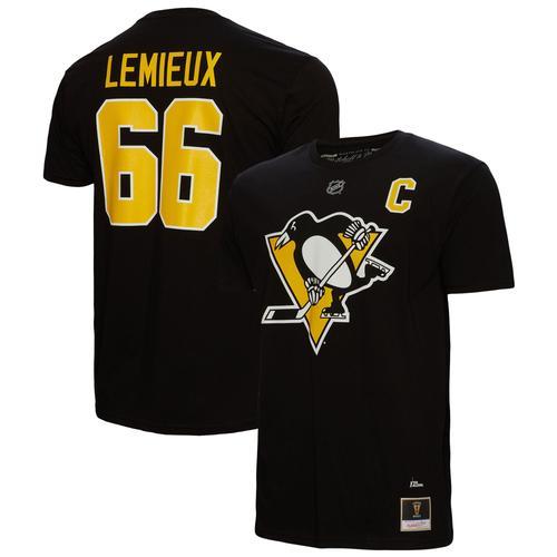 T-Shirt Noir Avec Nom Et Numro Des Penguins De Pittsburgh Mitchell & Ness Mario Lemieux Pour Homme