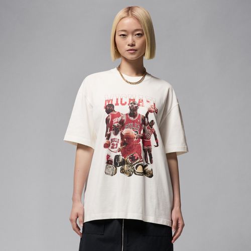 T-Shirt Oversize  Manches Courtes Et Motif Jordan Pour Femme - Blanc - L (Fr 46-48)