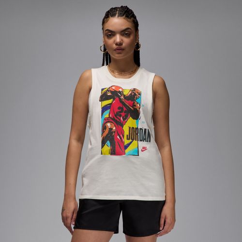 T-Shirt Sans Manches  Motif Jordan Pour Femme - Blanc - Xs (Fr 34-36)