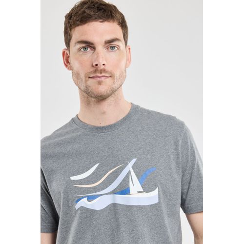 T-Shirt Voilier Et Vagues - Coton Lger
