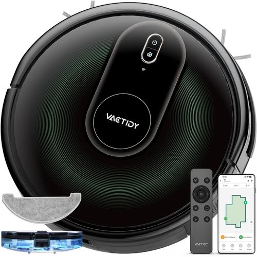 T8 Aspirateur Robot, Aspiration Puissante, Contrle Avec App/Alexa/Siri, Robot Aspirateur Laveur 2 En 1, Idal Pour Les Poussire, Poils D'Animaux, Cheveux, Tapis Et Sols Durs[ASP6180867]