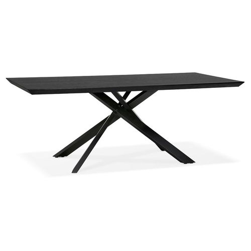 Table  Diner Design Avec Pied Central En X 'walaby' En Bois Noir - 200x100 Cm