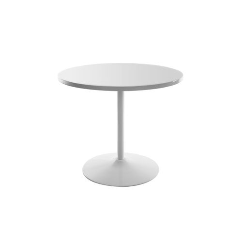 Table  Manger Design Blanc Ronde D90 Cm Calista