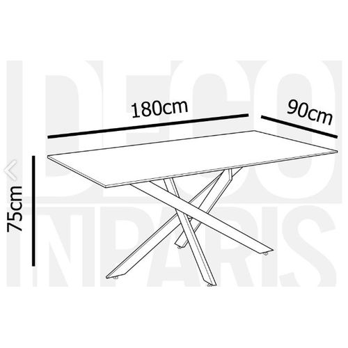 Table  Manger Design Rectangulaire En Verre Pieds Dor Connor A Vendre