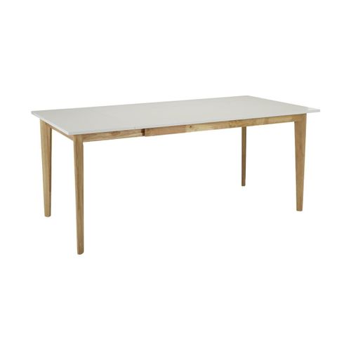 Table  Manger Extensible Carine - 6  8 Couverts - Hva Massif Et Mdf - Blanc