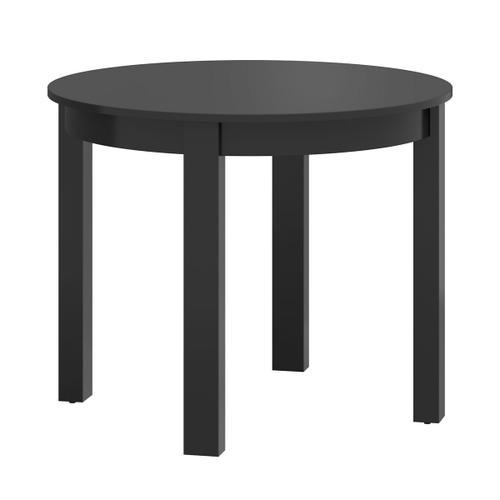 Table  Manger Ronde Extensible 2  8 Places Mdf Et Stratifis Noir