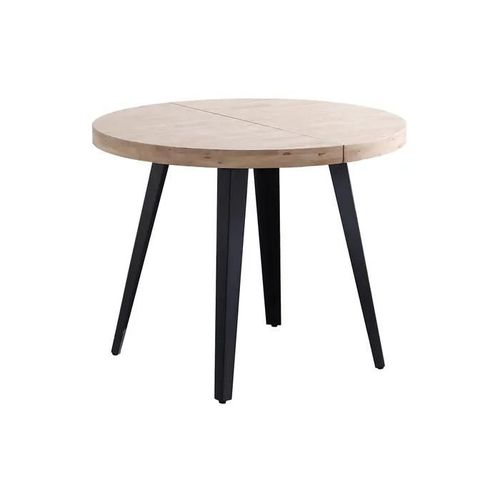 Table  Manger Ronde Extensible En Bois - D. 100-180 X H. 76 Cm