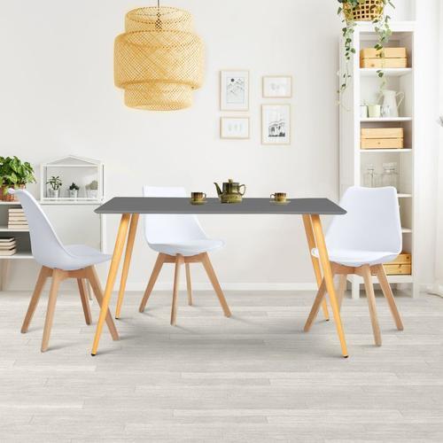 Table A Manger Scandinave Sara 6 Personnes Grise Anthracite 120 Cm
