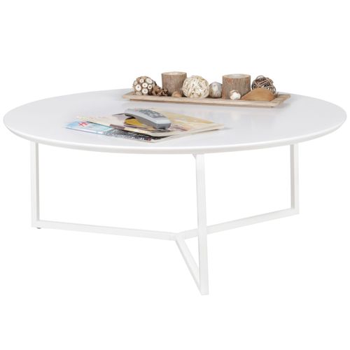 Table Basse Bois Blanc  80cm Table D'appoint Table De Salon Rond Design